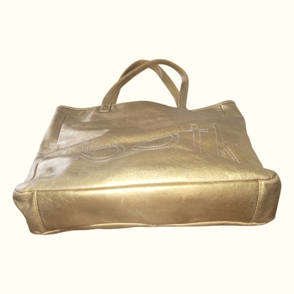 Botkier Metallic Gold Stylish Soho Stitched Tote Bag - Picture 5 of 12